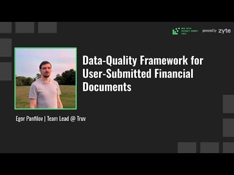 Data Quality Frameworks for User Submitted Financial Documents